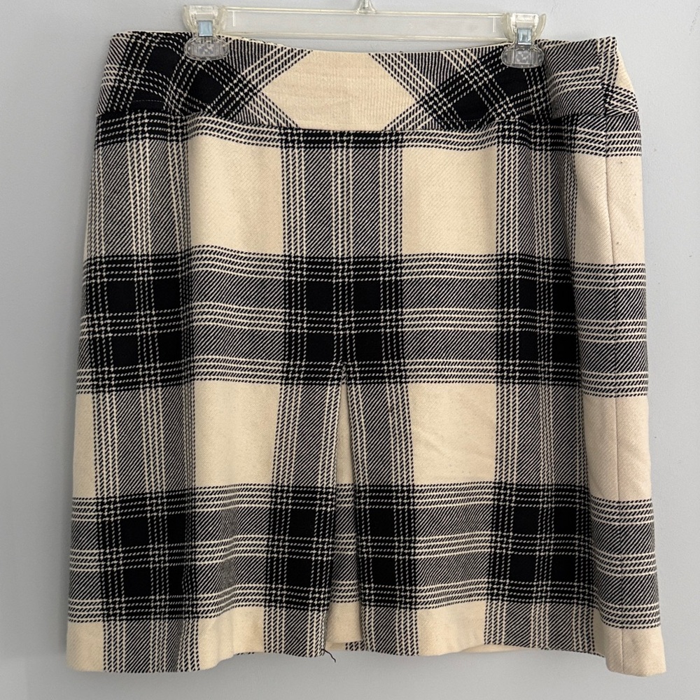 Talbots Cream and Black Checkered Mini Skirt